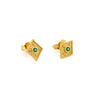 Byzantine Mini Rhombus Earrings with Zircon — Green