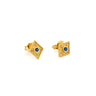 Byzantine Mini Rhombus Earrings with Zircon — Blue