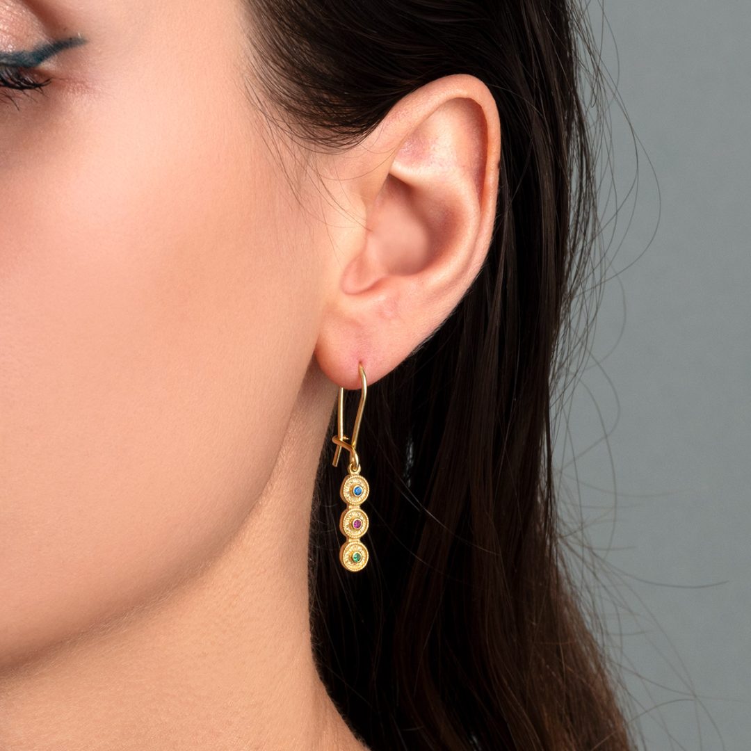 Byzantine Multicolor Zircon Earrings
