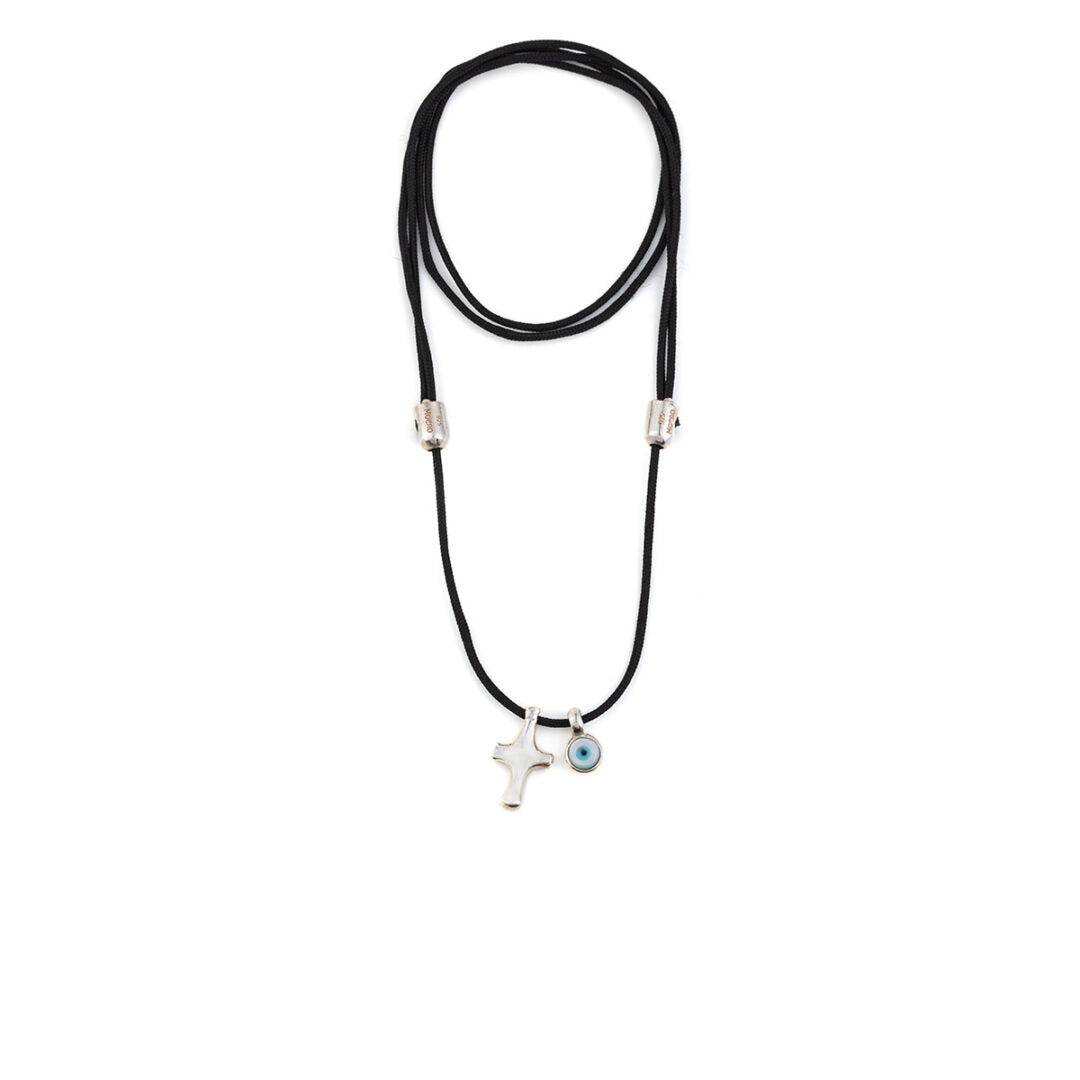 Cross Cord Necklace – 925 Sterling Silver