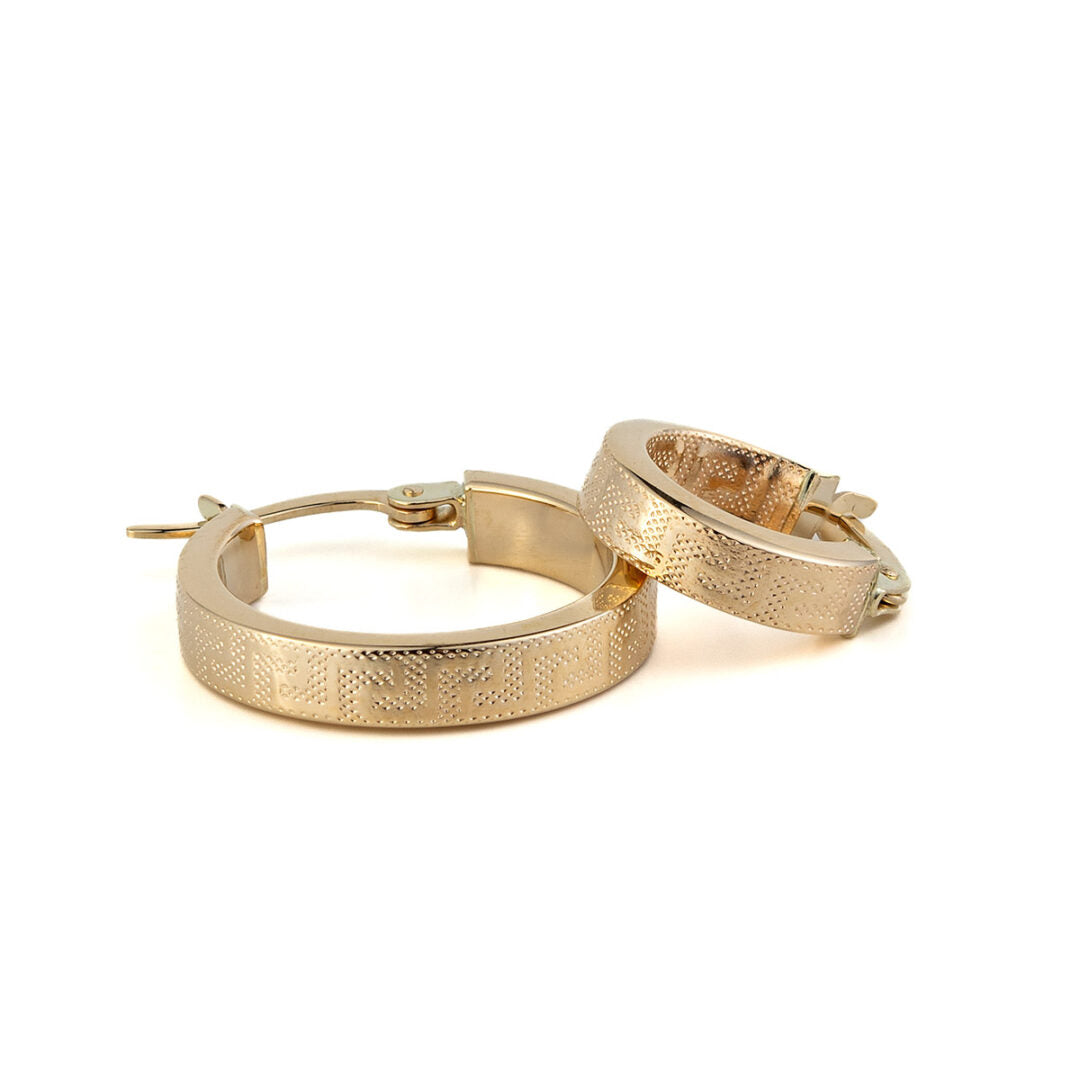 Greca Hoop Earrings - 14K Gold