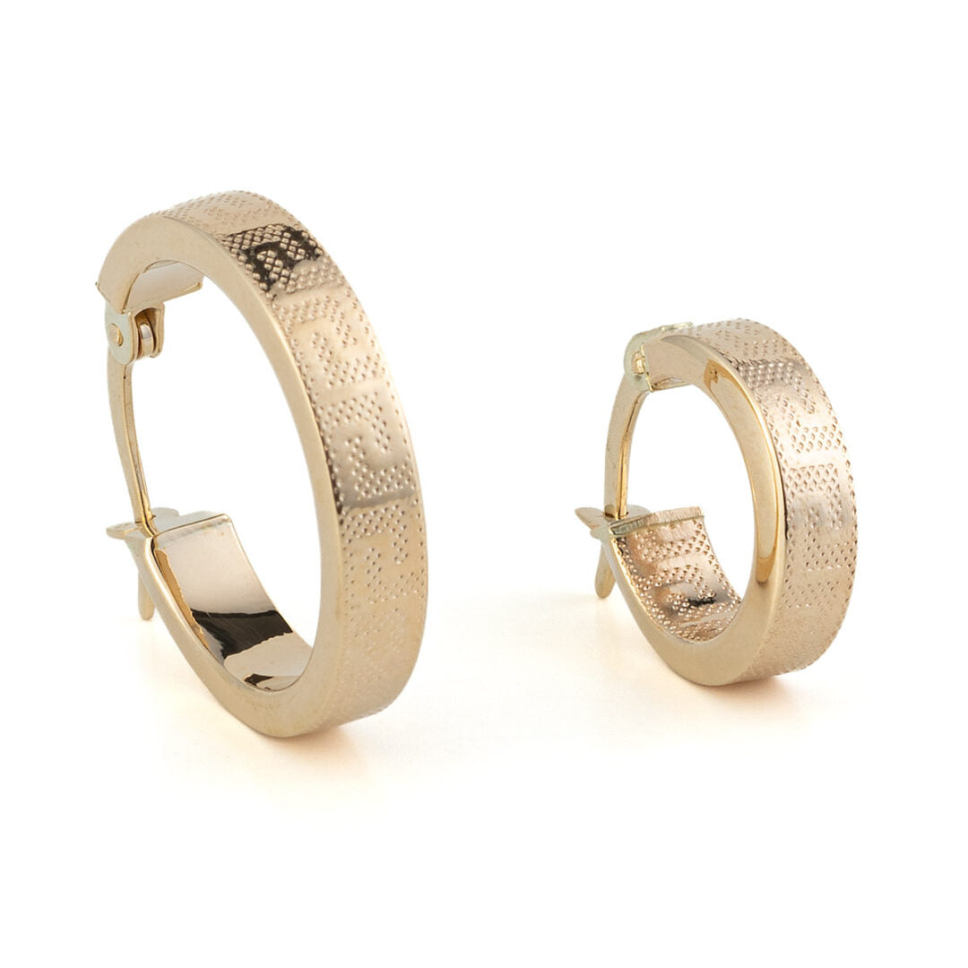 Greca Hoop Earrings - 14K Gold