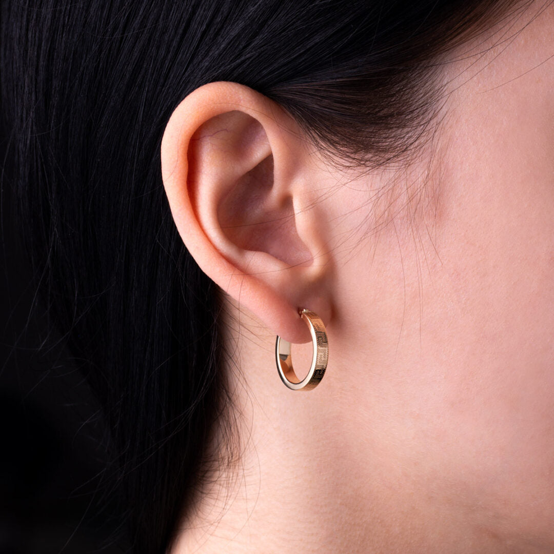Greca Hoop Earrings - 14K Gold