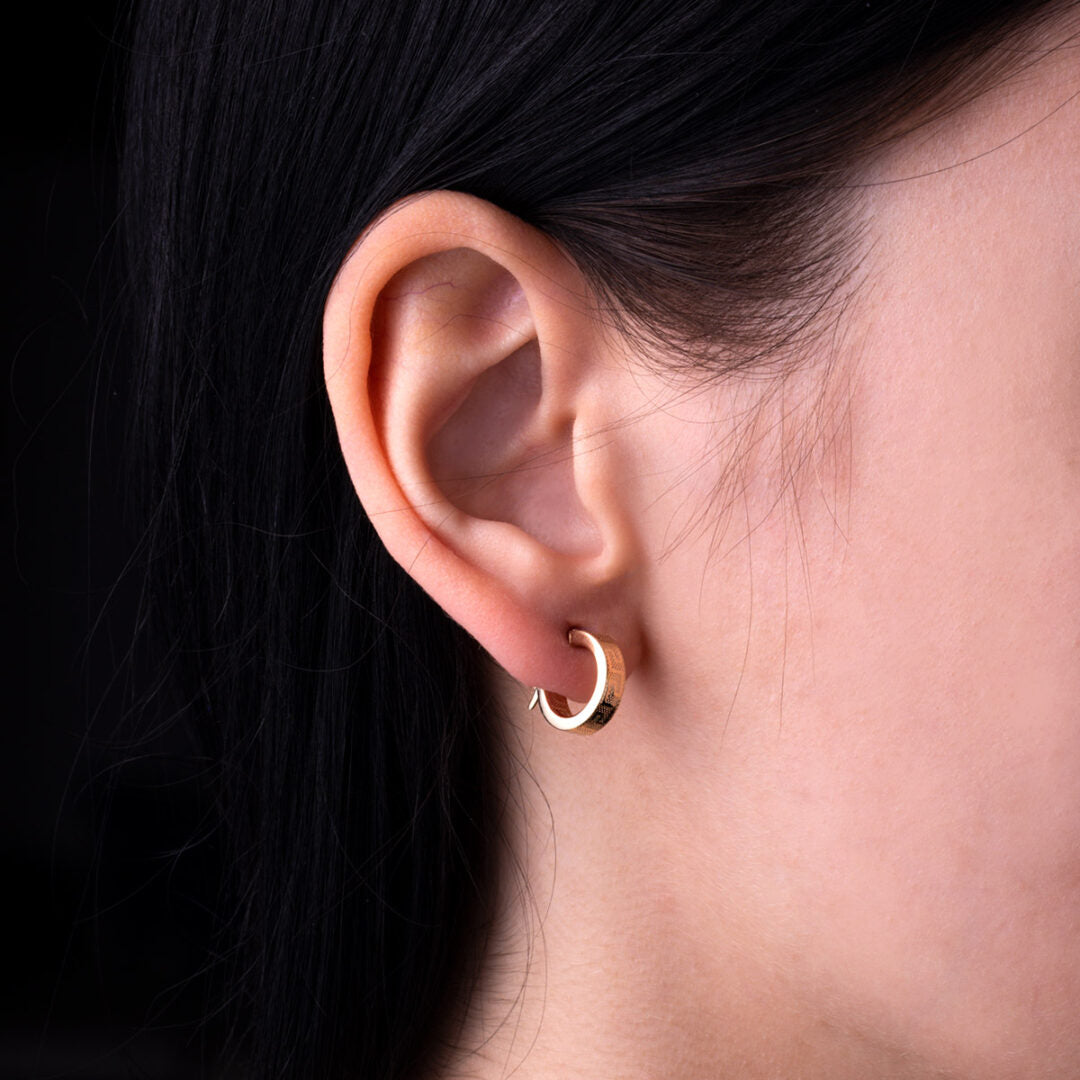 Greca Hoop Earrings - 14K Gold