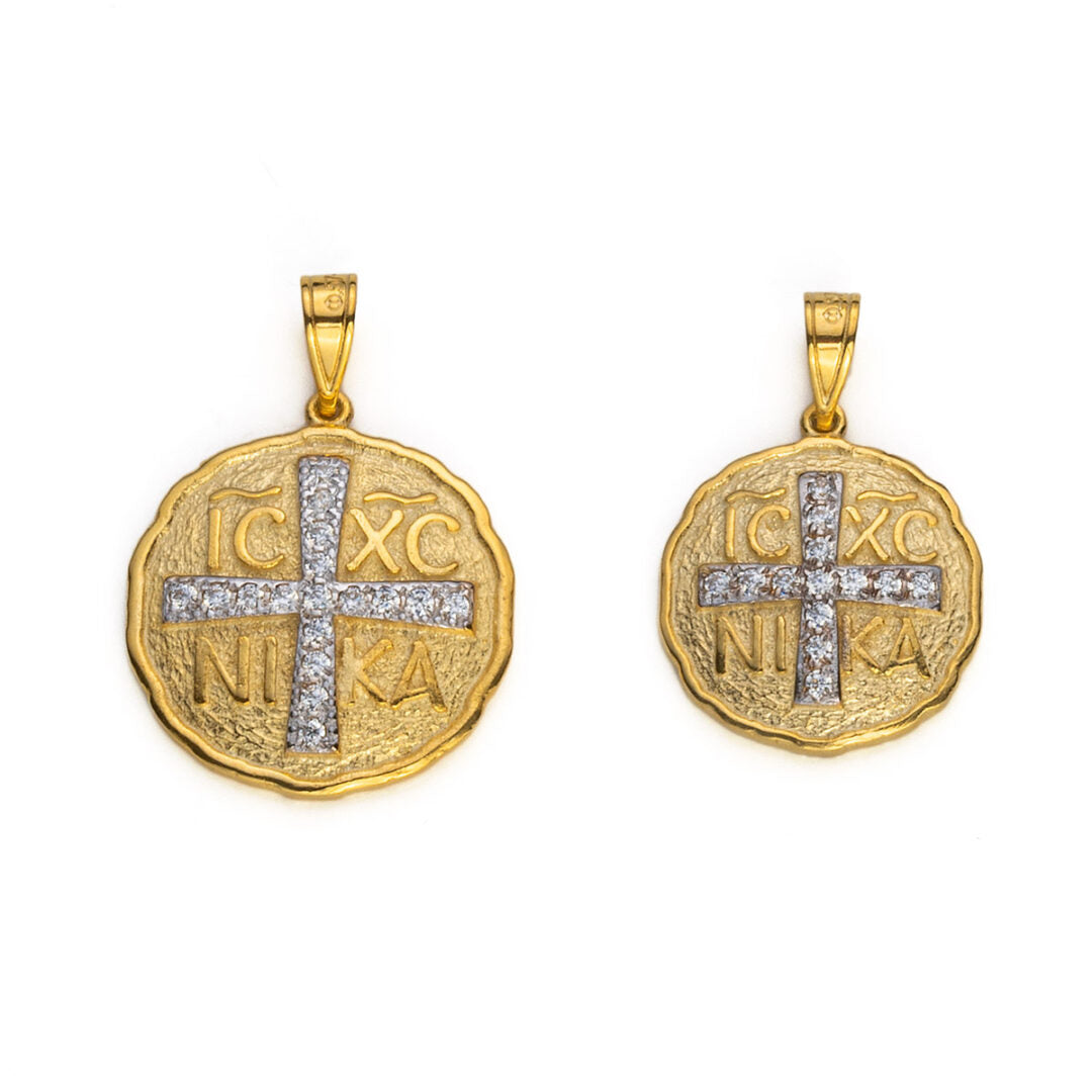 Konstantinato Pendant with Zircon – 9K Gold
