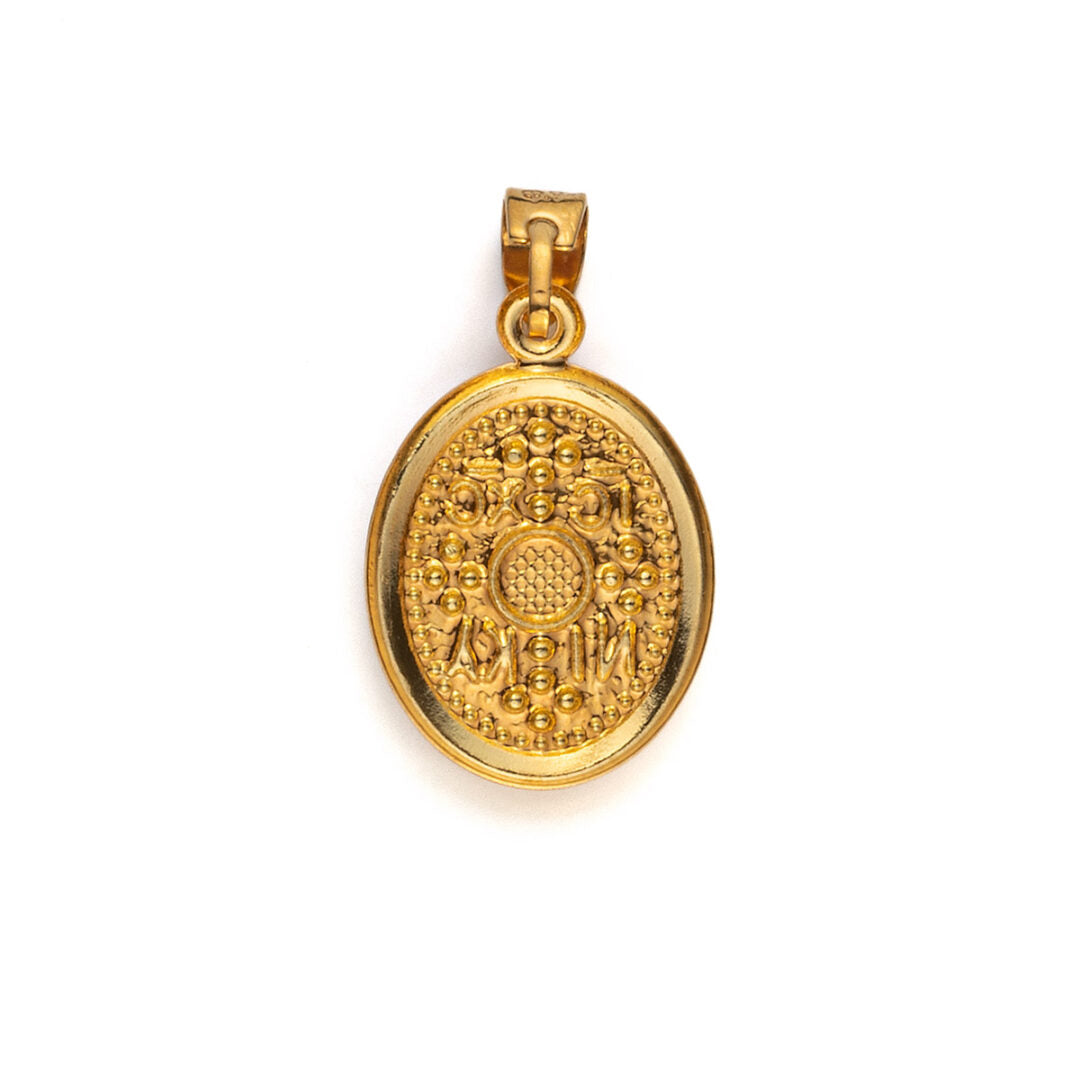 Konstantinato Oval Pendant with Eye – 9K Gold