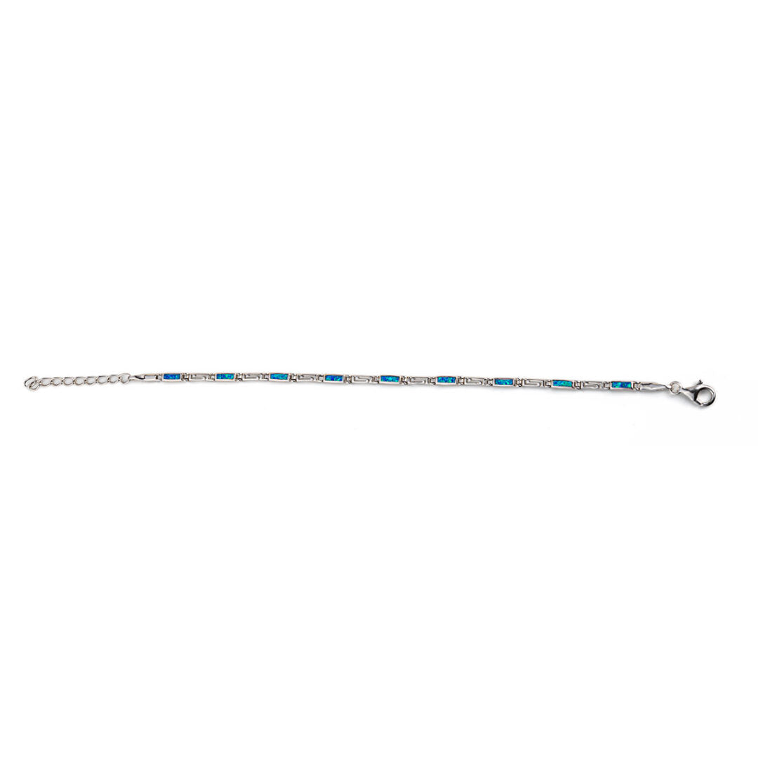 Meander Bracelet – 925 Sterling Silver with Opal