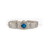 Greek Key Meander Bracelet with Zircon – 925 Sterling Silver — Blue