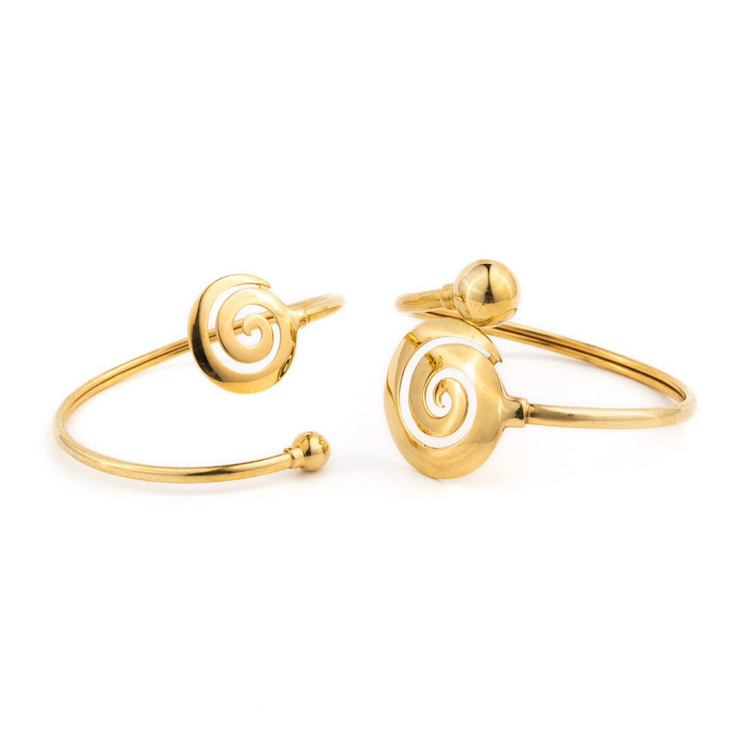 Spiral Hinge Bracelet - 925 Sterling Silver and Gold Plated
