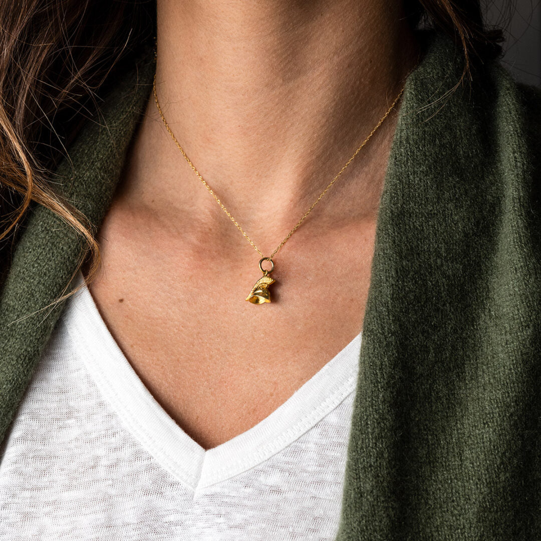 Spartan Helmet Pendant - 14K Yellow Gold
