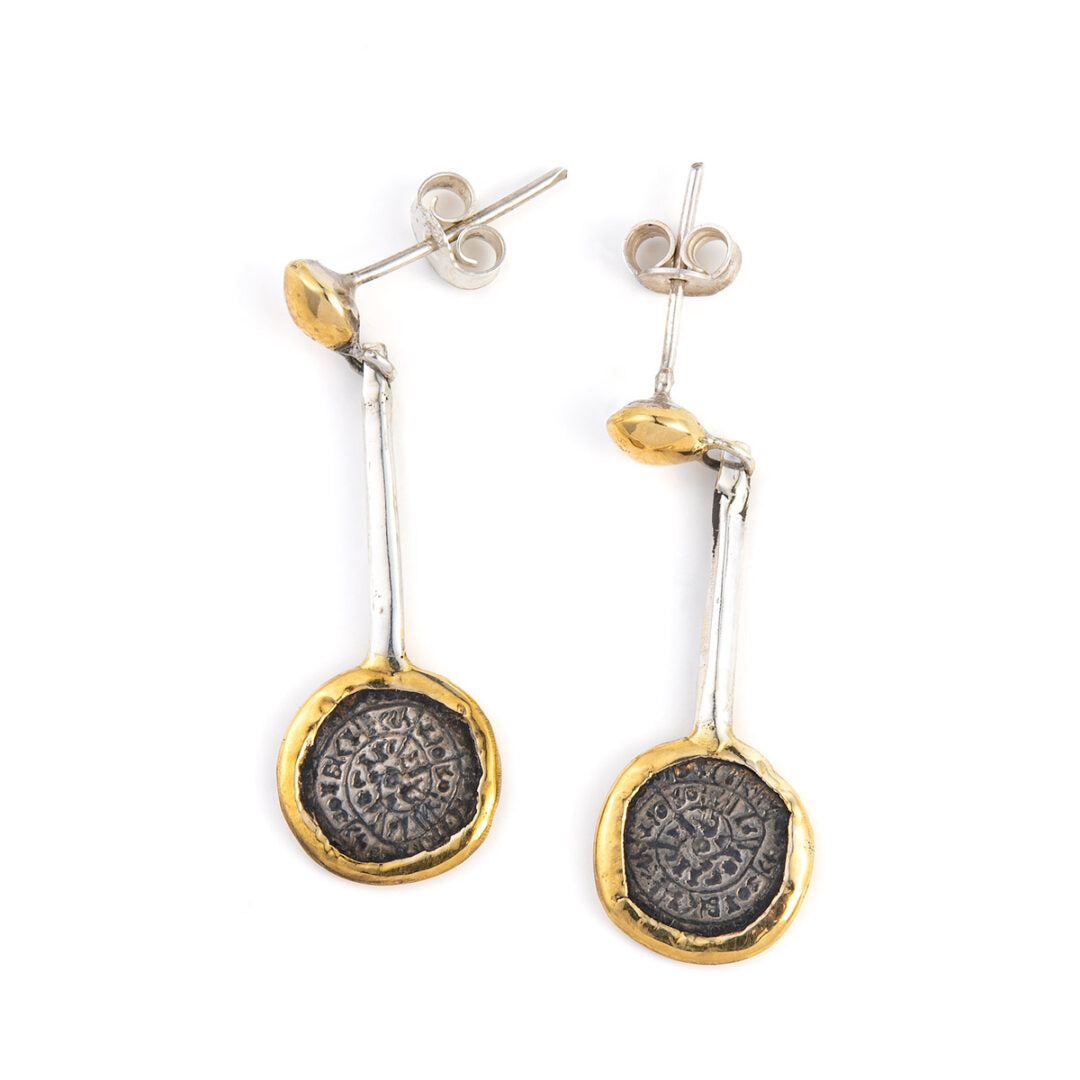 Phaistos Disc Dangle Earrings