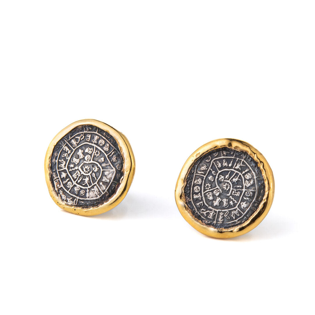Phaistos Disc Stud Earrings