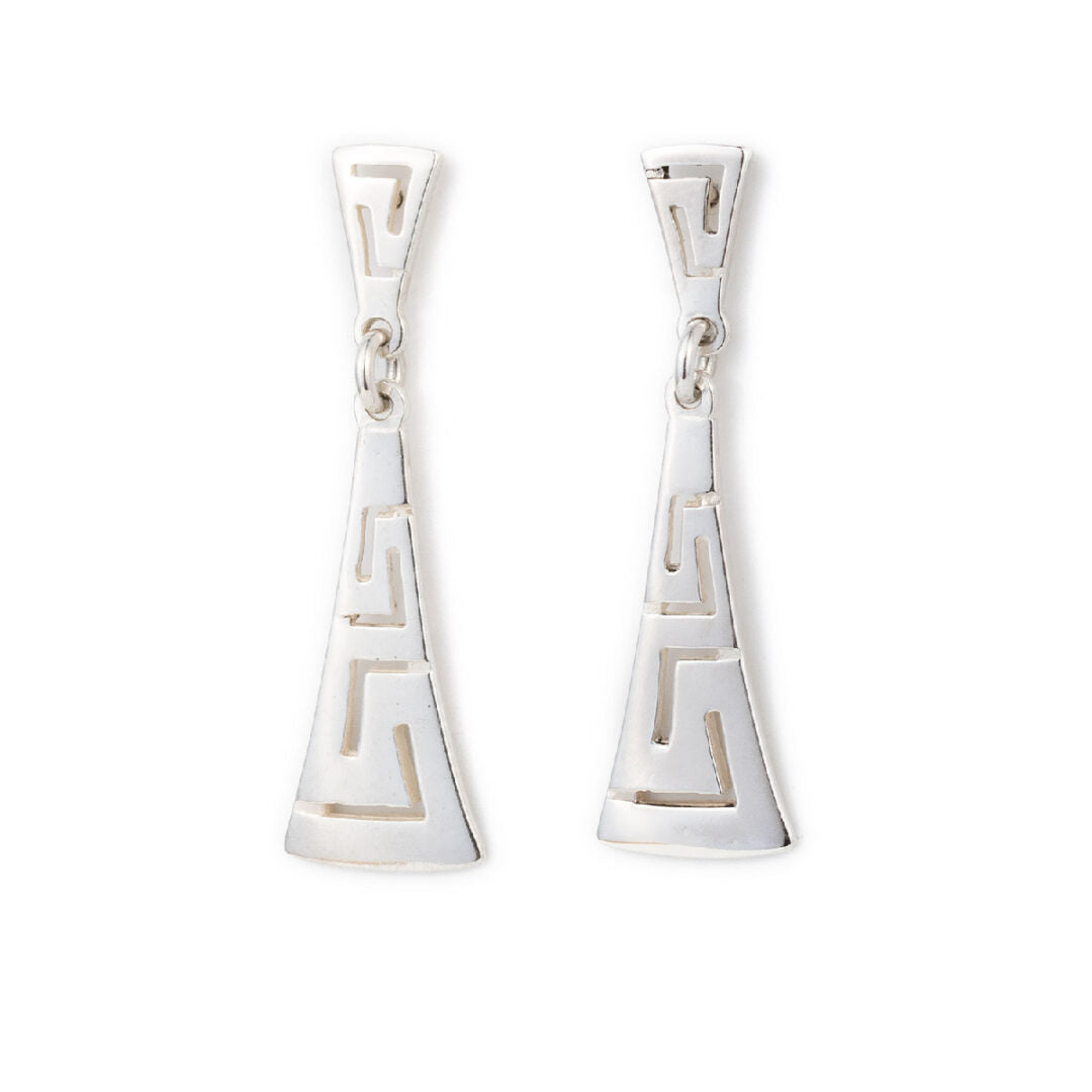 Sterling Silver Meander Dangle Earrings