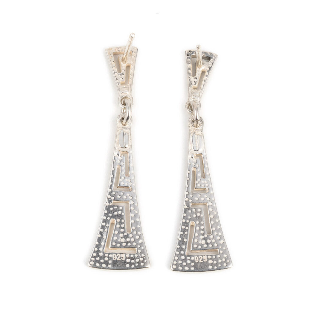 Sterling Silver Meander Dangle Earrings