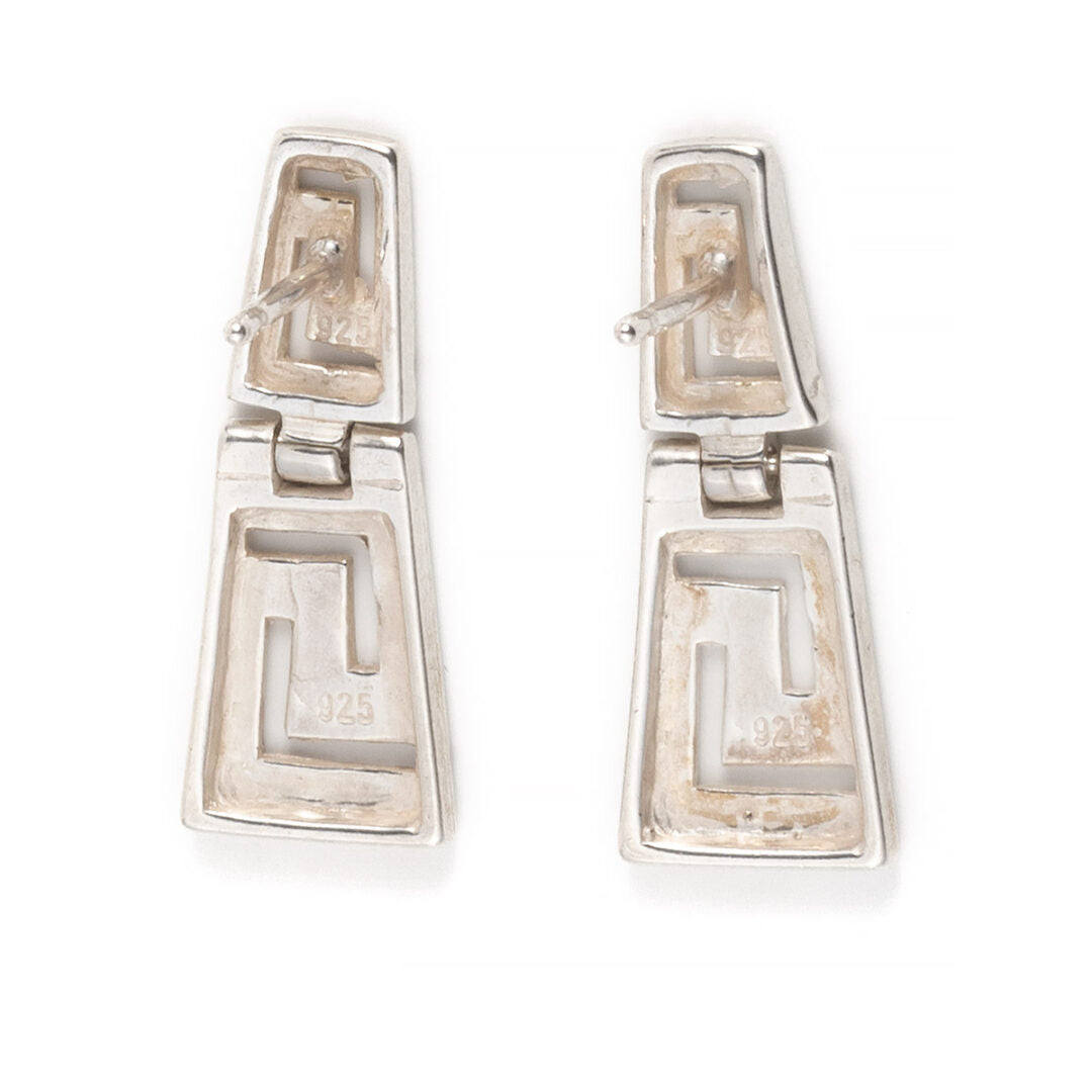Sterling Silver Meander Stud Earrings