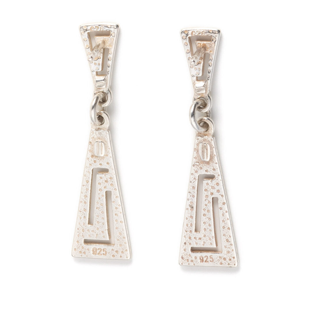 Sterling Silver Dangle Meander Earrings