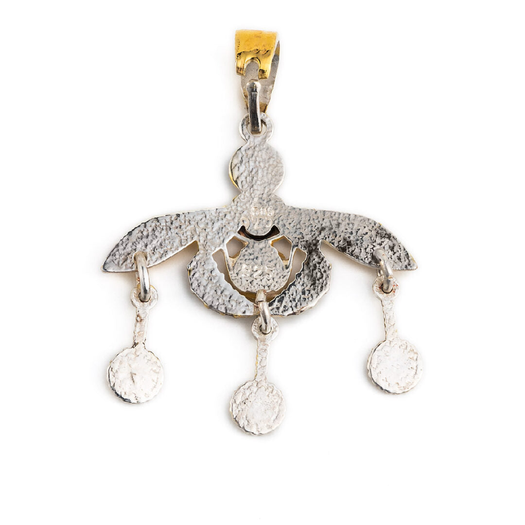 Minoan Bees Pendant - 14k Gold and Sterling Silver