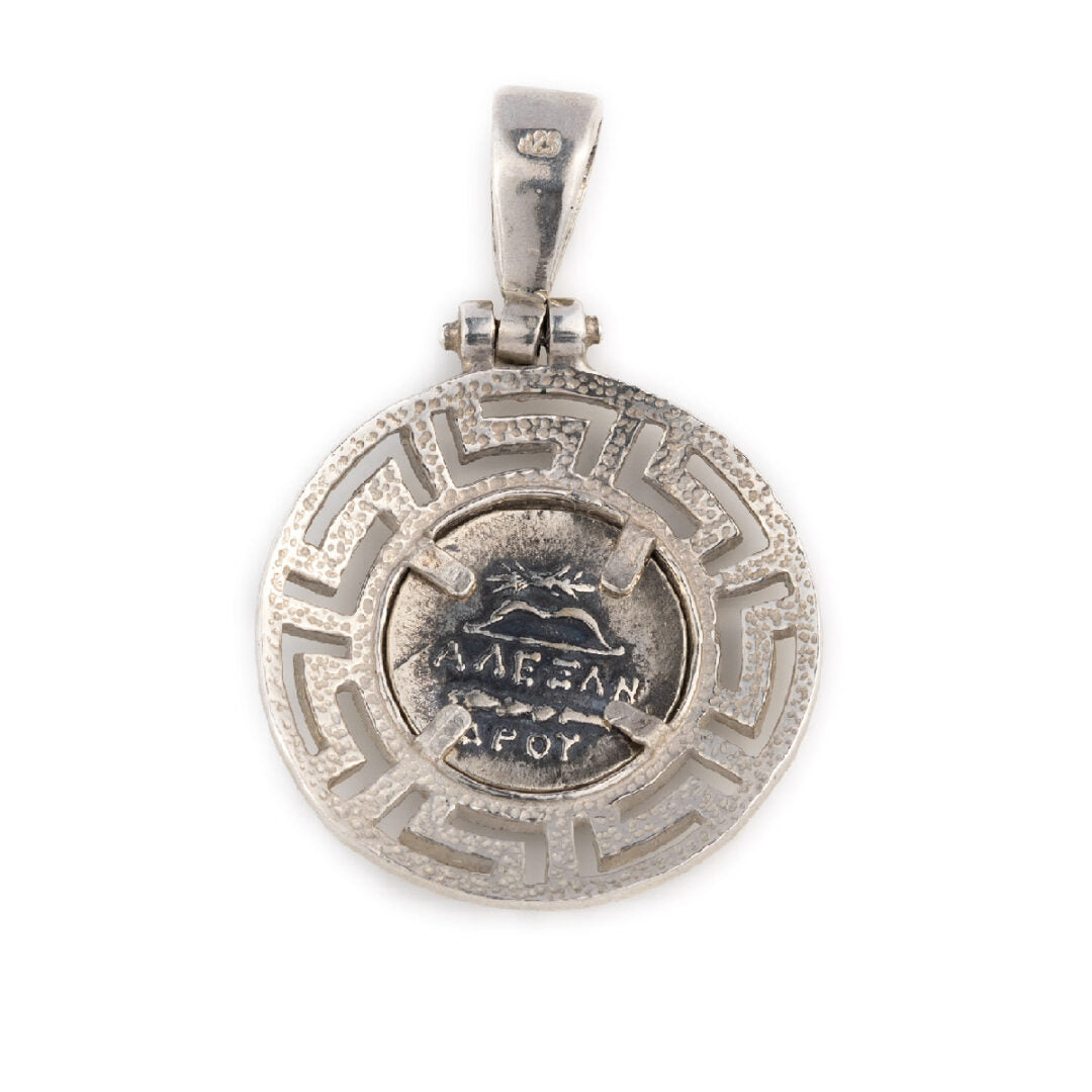 Goddess Athena Coin Pendant - Sterling Silver Gold plated