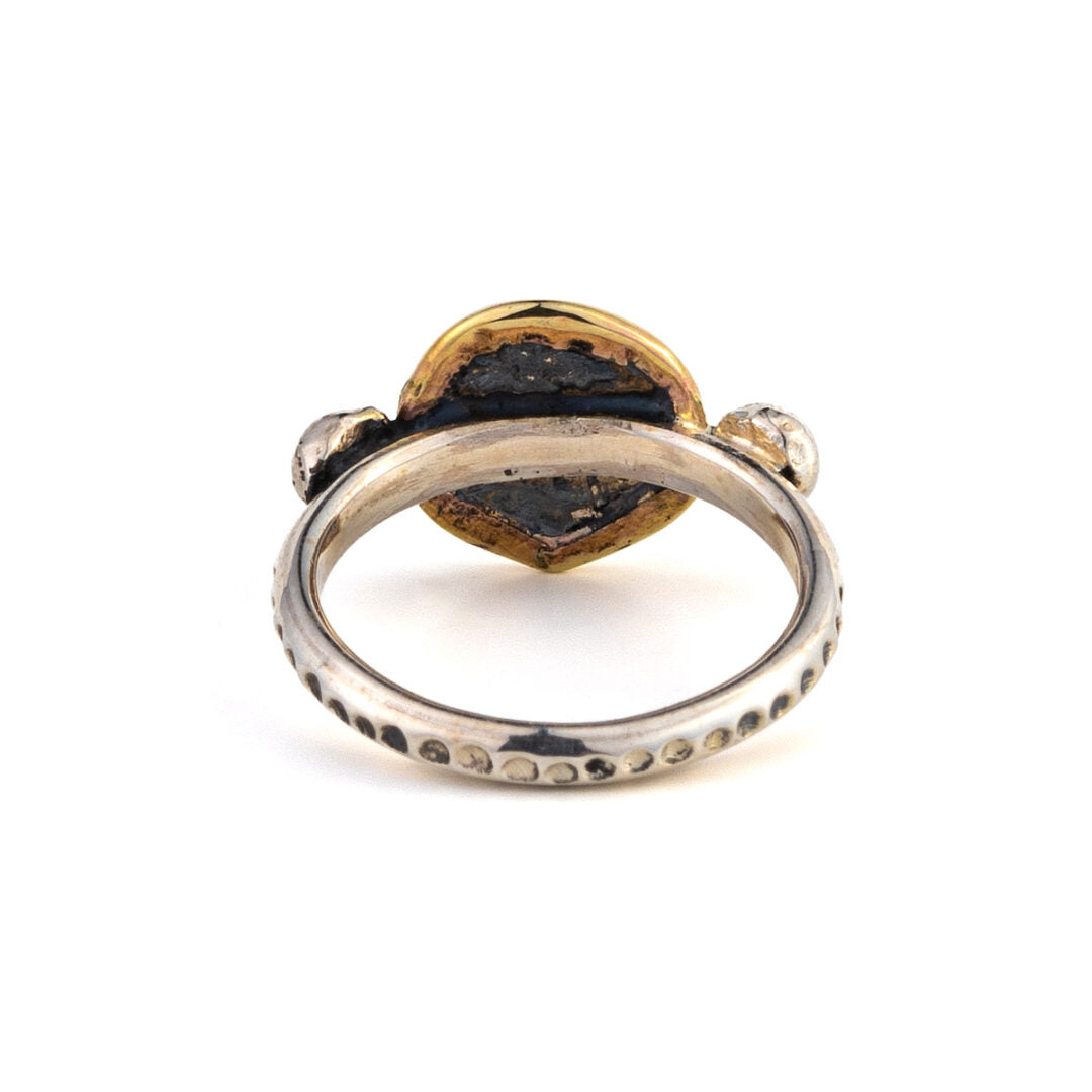 Hercules Ring with Emeralds - 14K Gold and Sterling Silver