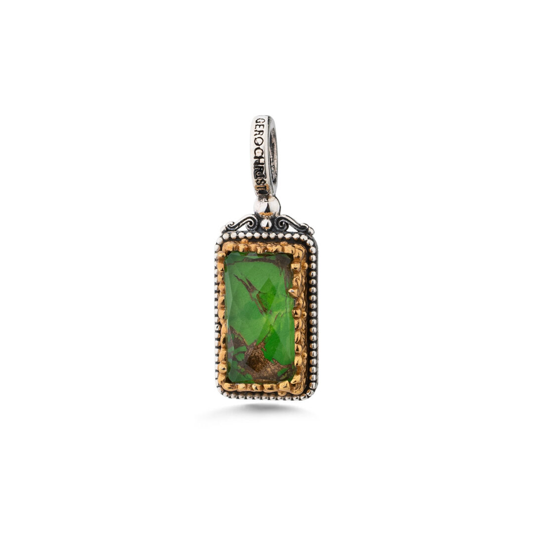 Gerochristo – Iris Rectangular earrings in Sterling silver with Doublet Gemstone