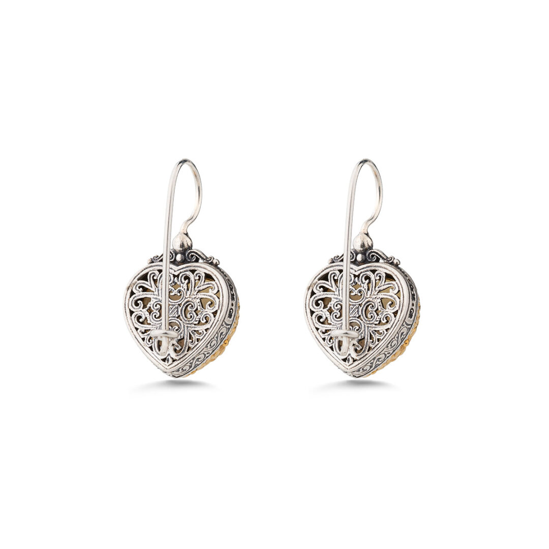 Gerochristo - Heart Earrings in Sterling Silver with Doublet Gemstones