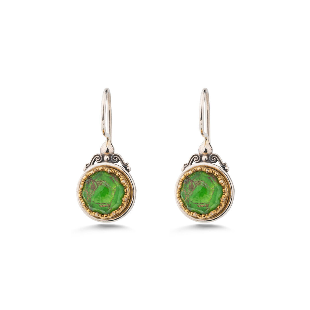 Gerochristo - Iris earrings in Sterling Silver with Doublet Stones