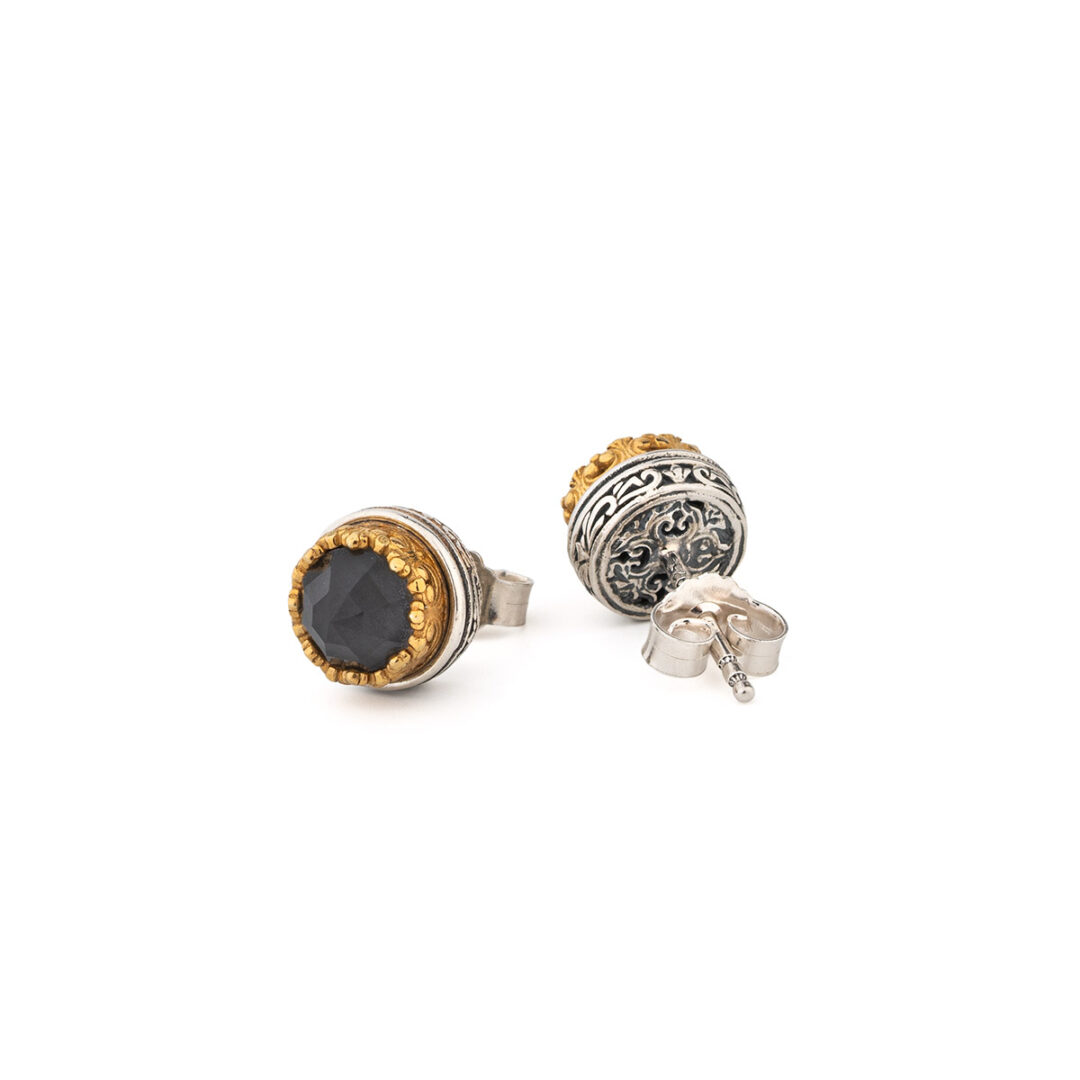 Gerochristo - Iris stud earrings in Sterling Silver with Doublet Stones