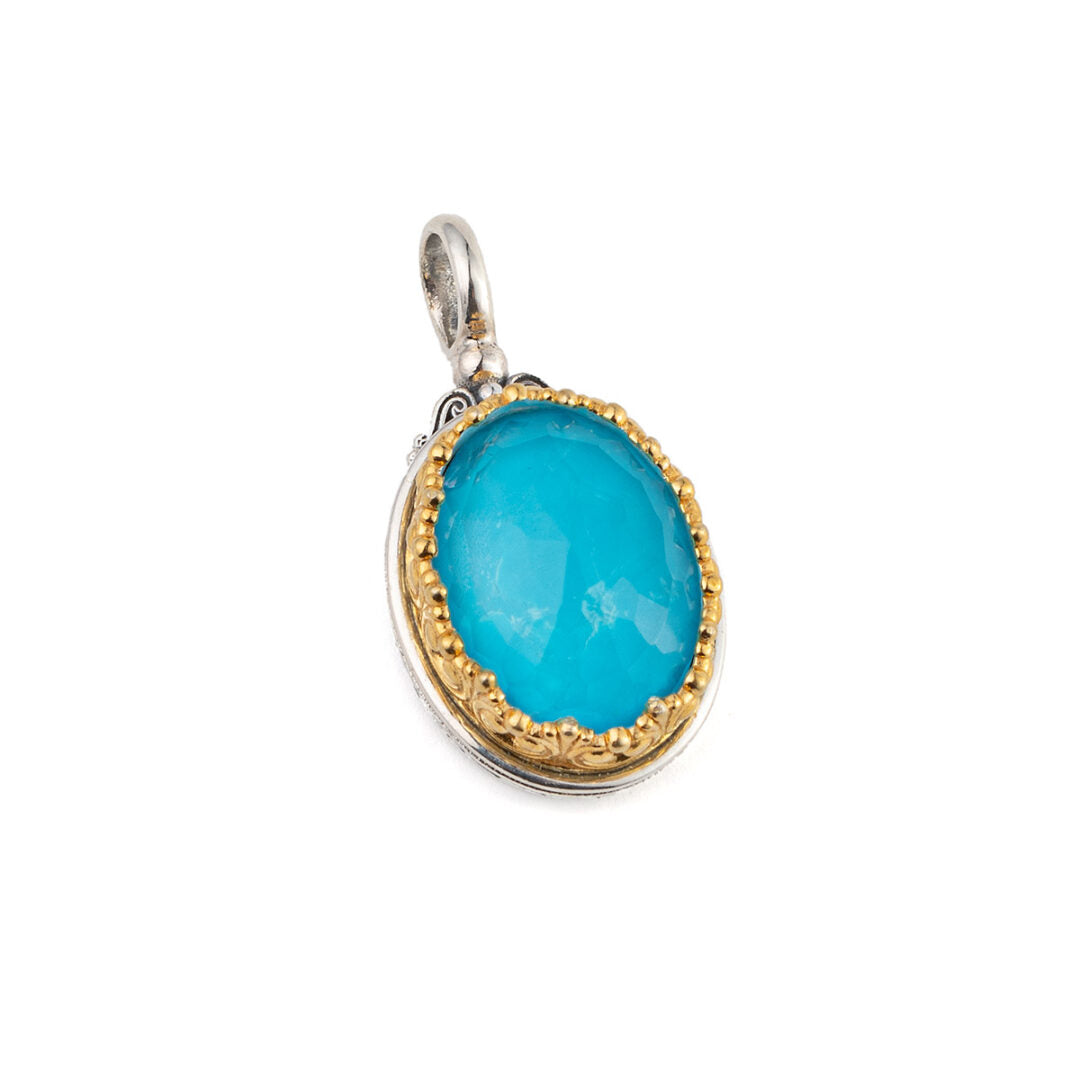 Gerochristo - Iris pendant in Sterling Silver with Turquoise