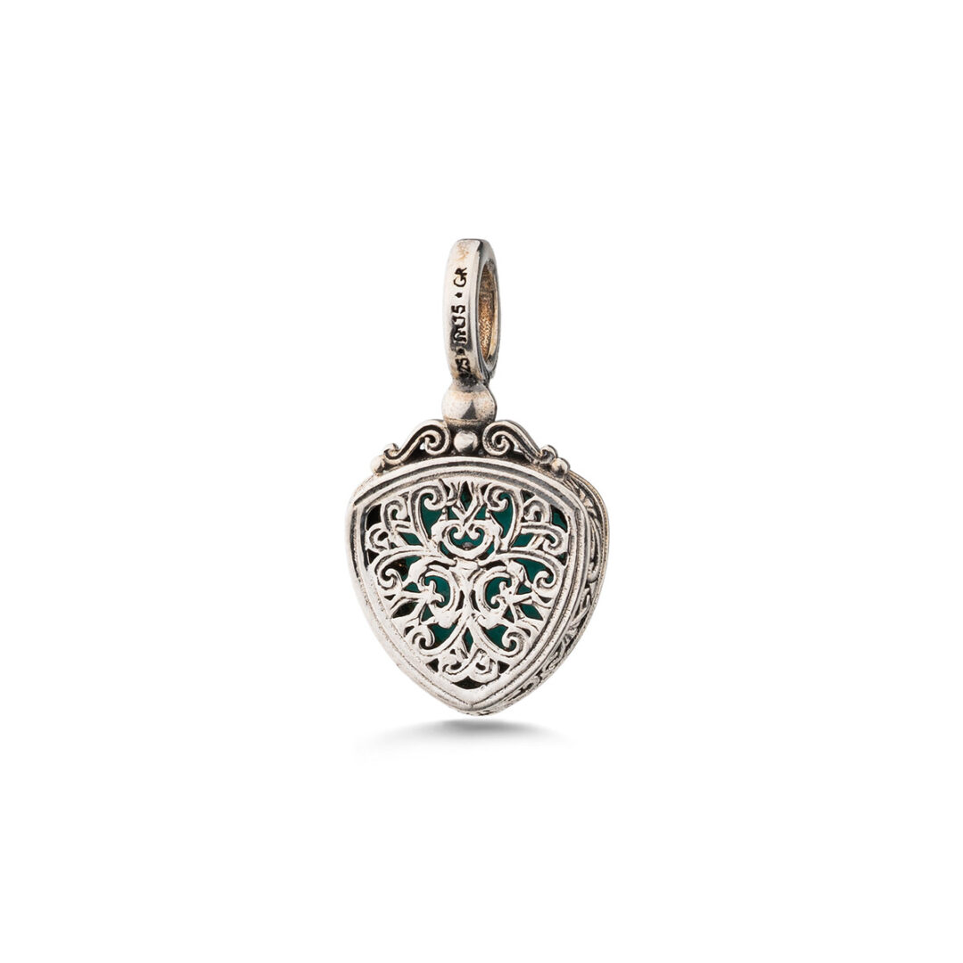 Gerochristo - Iris Small Triangle Pendant in Sterling Silver with Doublet Gemstone