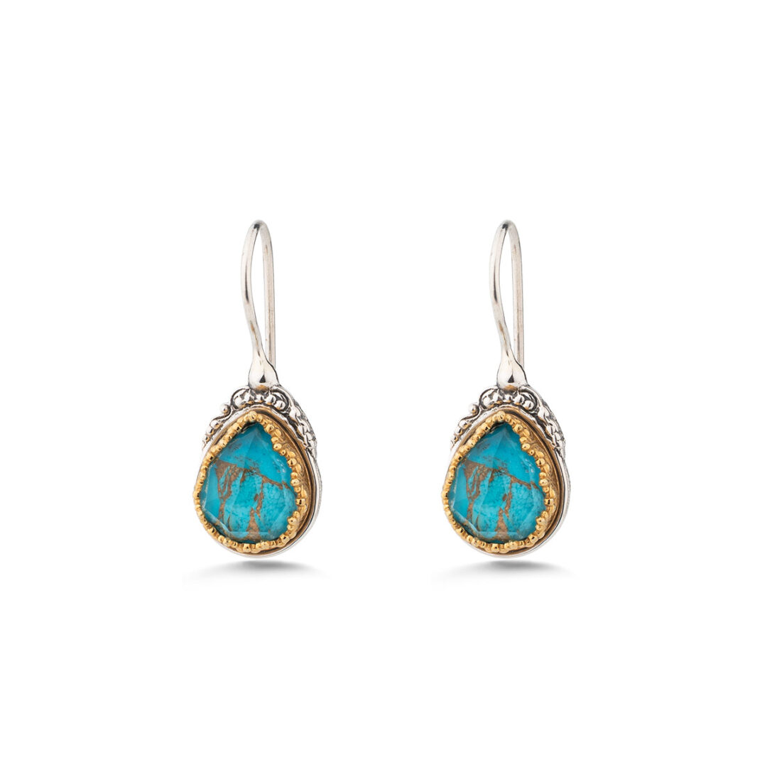 Gerochristo – Iris TearDrop Earrings in Sterling Silver with Gemstones