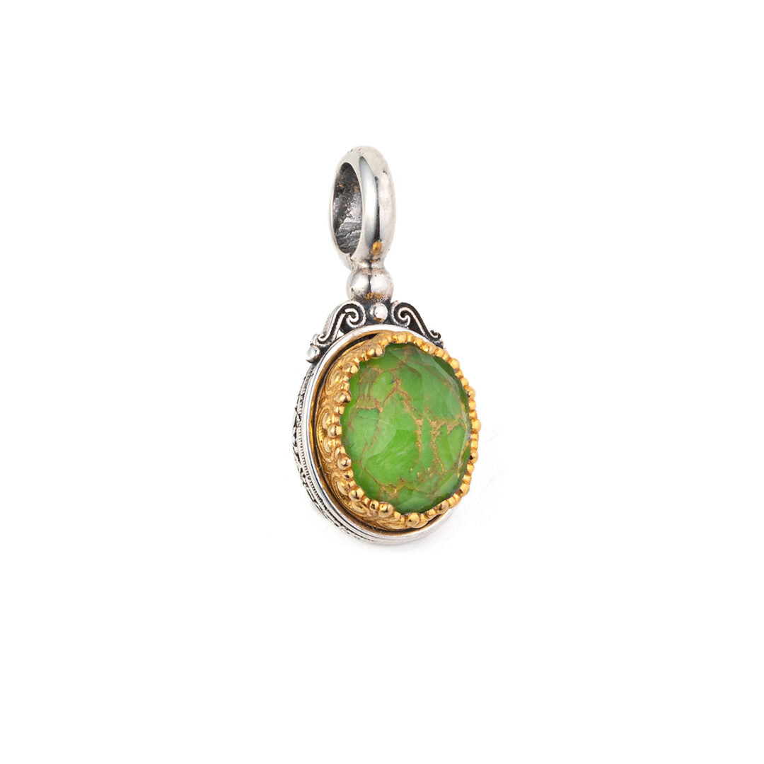 Gerochristo - Iris pendant in Sterling Silver with Green Copper