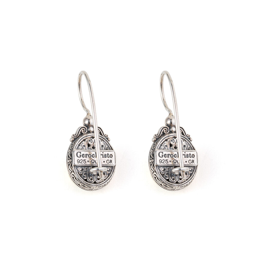 Gerochristo - Iris Tiny Oval Earrings in Sterling Silver with Doublet Gemstones