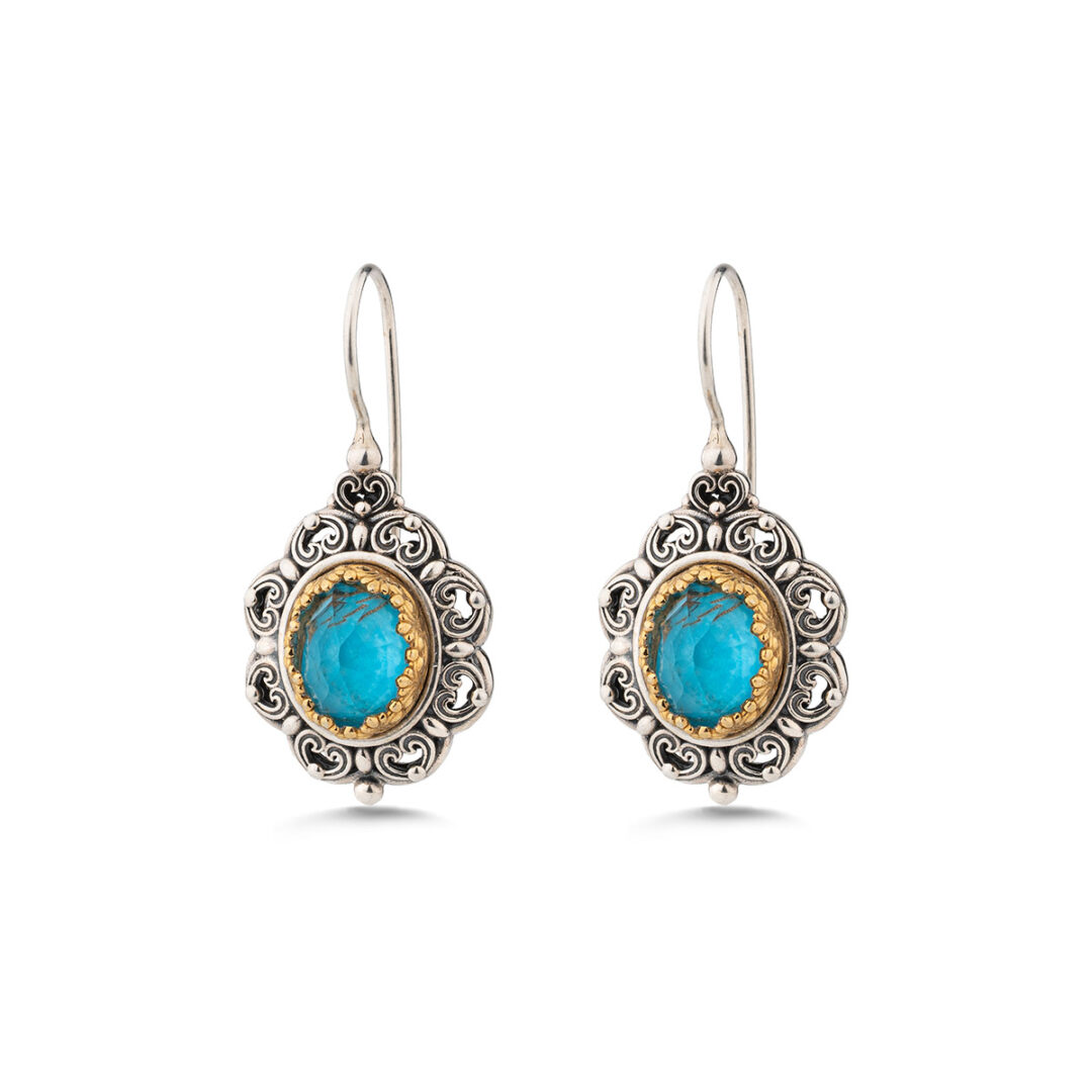 Gerochristo - Penelope earrings in Sterling Silver with Doublet Gemstones