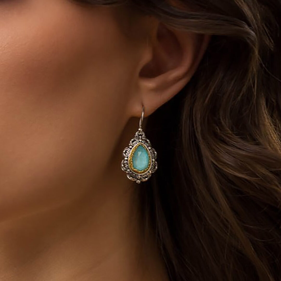 Gerochristo - Penelope earrings with Amazonite