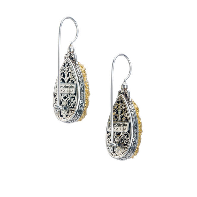 Dione teardrop earrings in Sterling silver with Amazonite