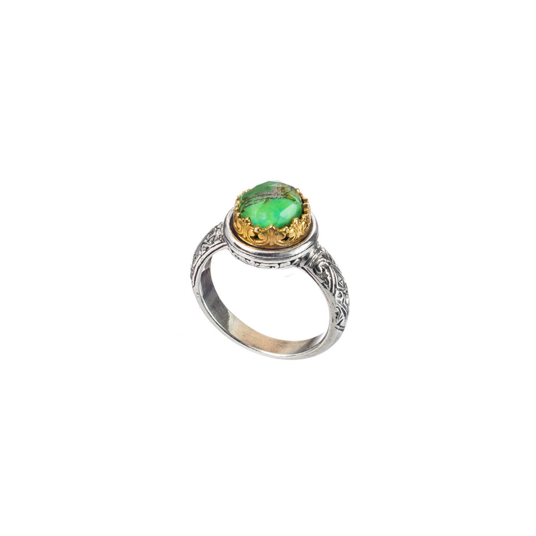 Gerochristo - Iris ring in Sterling Silver with Doublet stones
