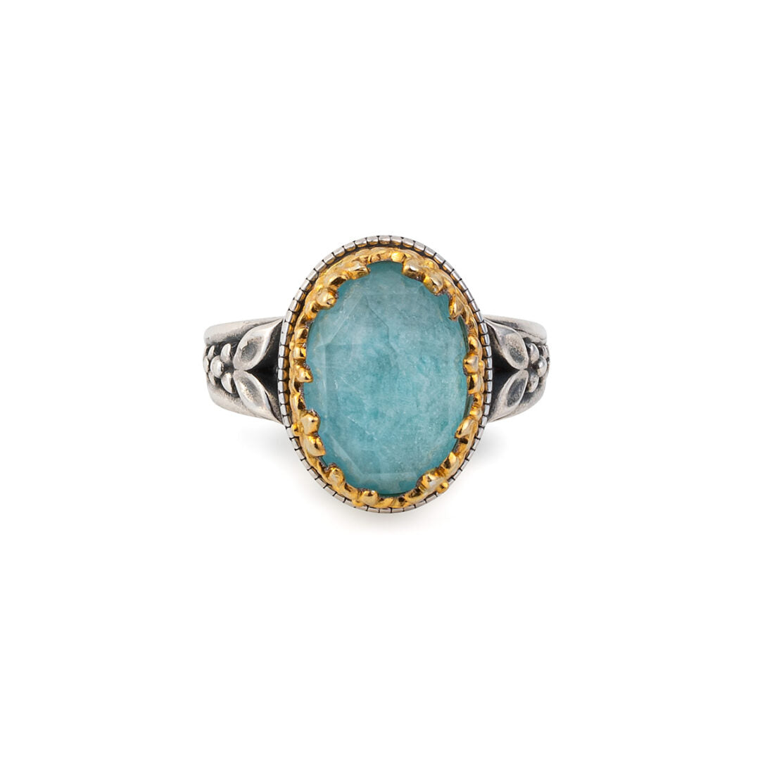 Gerochristo – Dione Ring in sterling silver with Doublet Stones