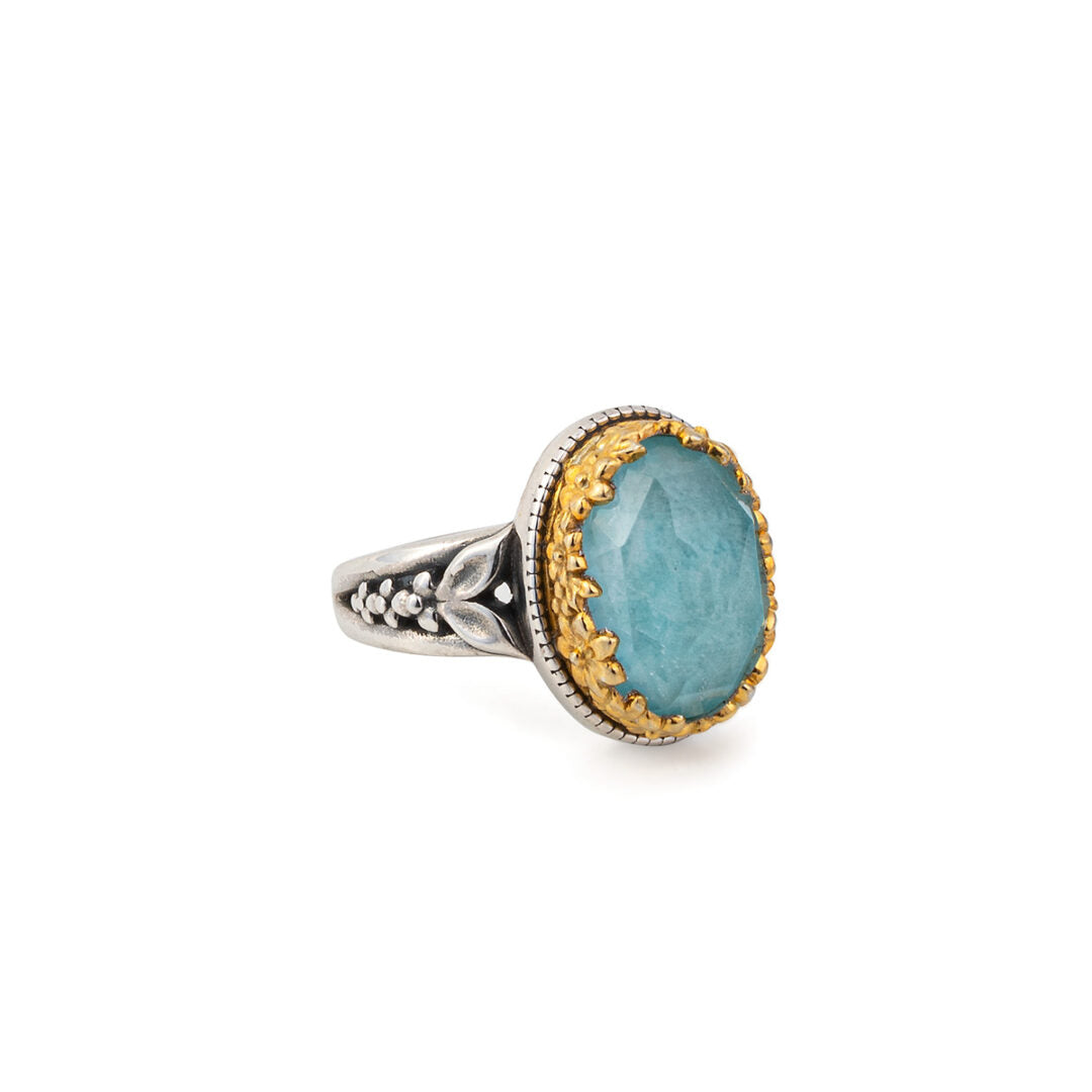 Gerochristo – Dione Ring in sterling silver with Doublet Stones