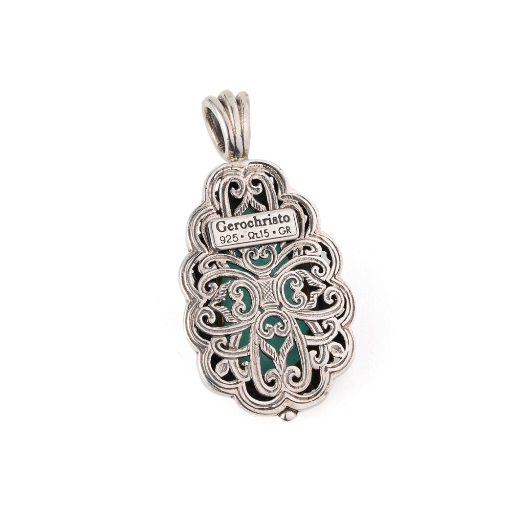 Gerochristo - Penelope Pendant in Sterling Silver with Amazonite