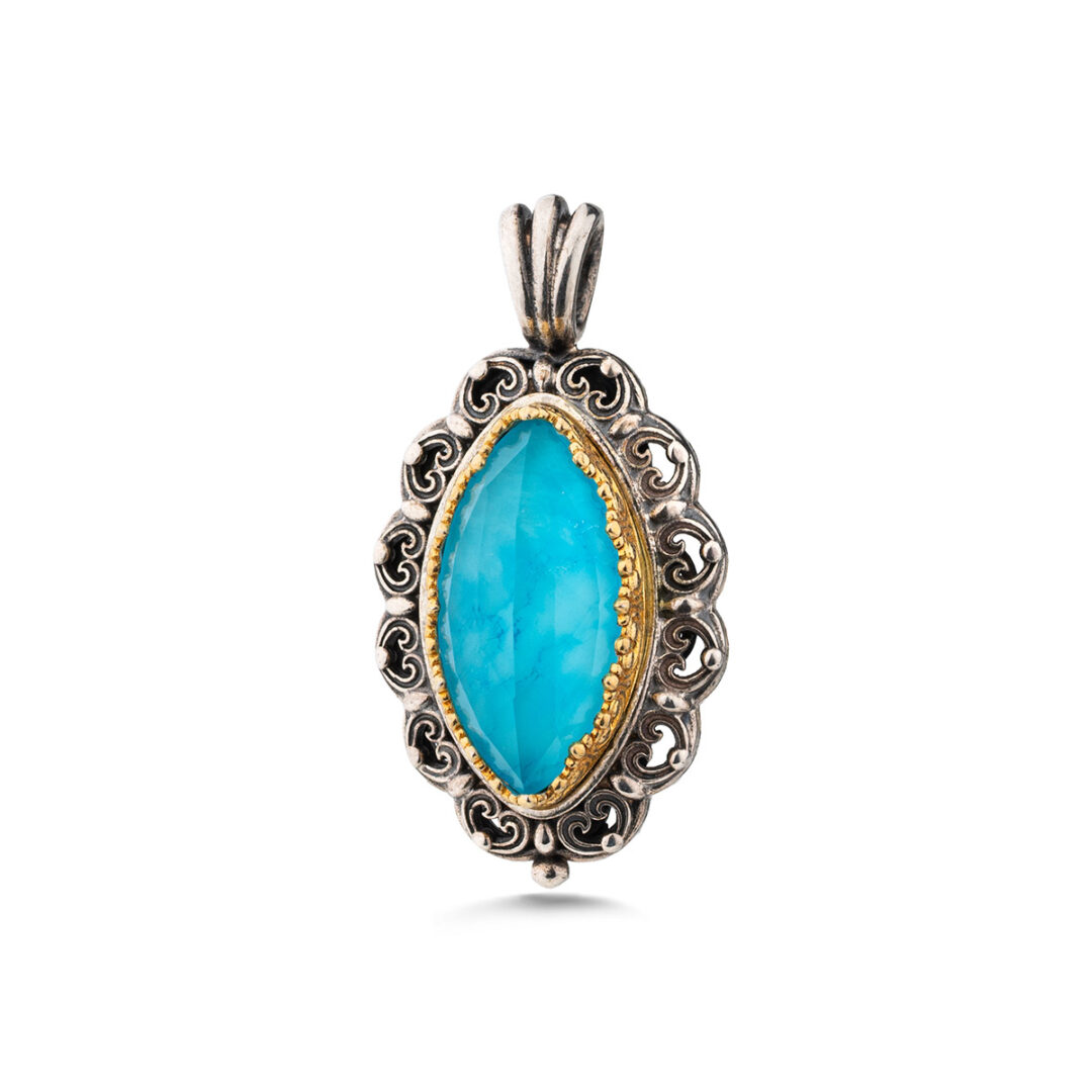 Gerochristo - Penelope Pendant in Sterling Silver with Turquoise