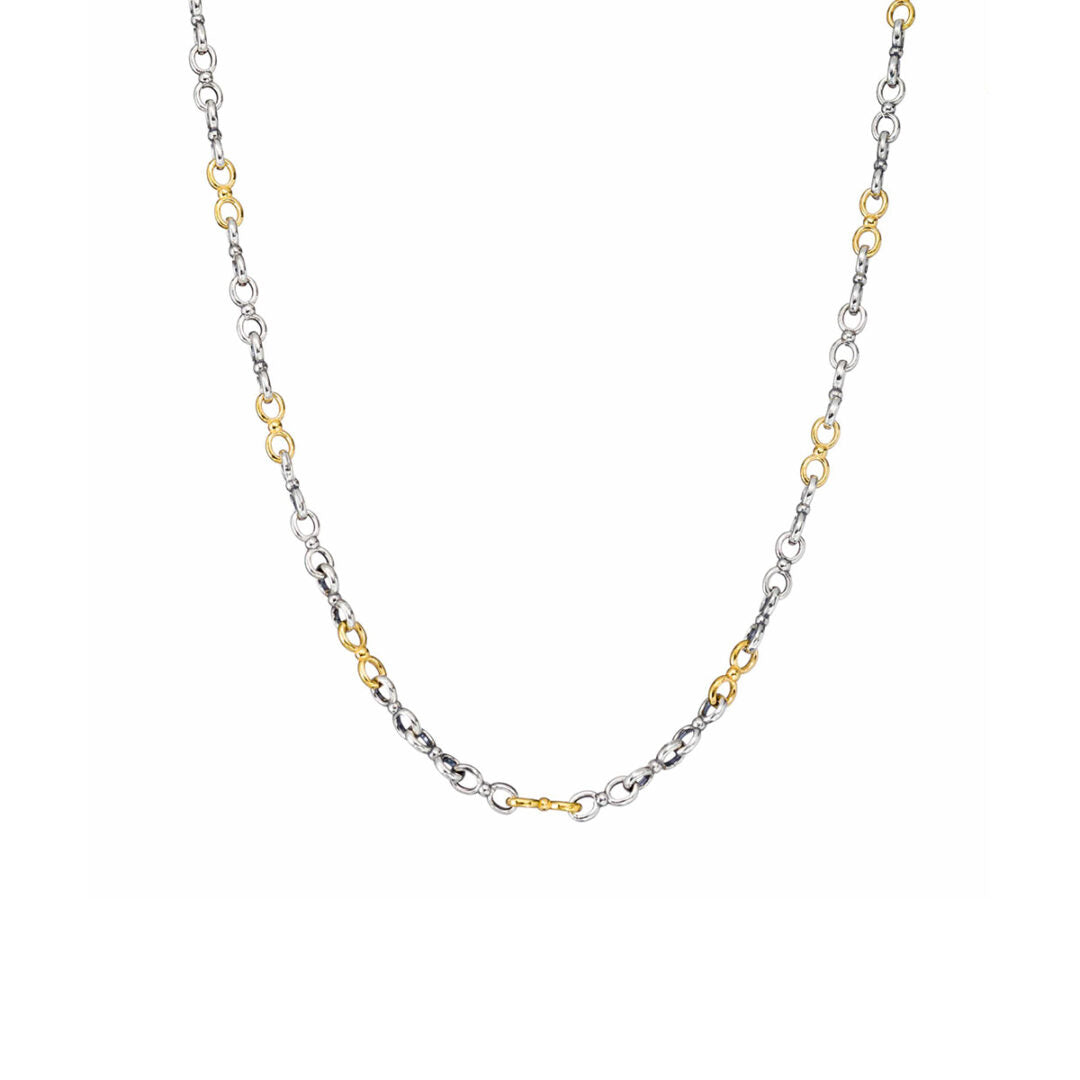 Gerochristo - Cable Chain in Sterling Silver with Gold Plated Parts