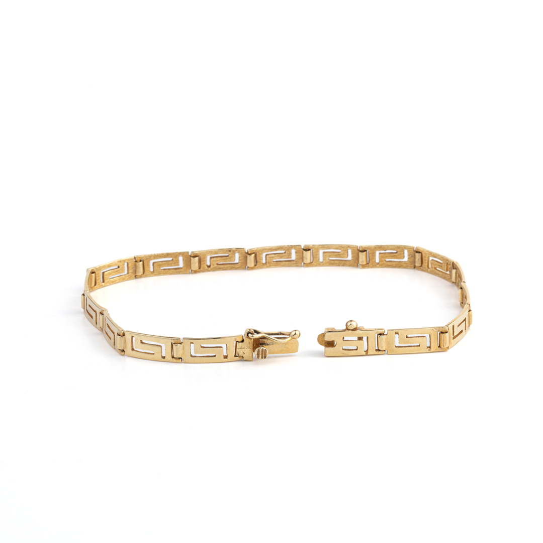 Meander Link Bracelet - 14K Yellow Gold