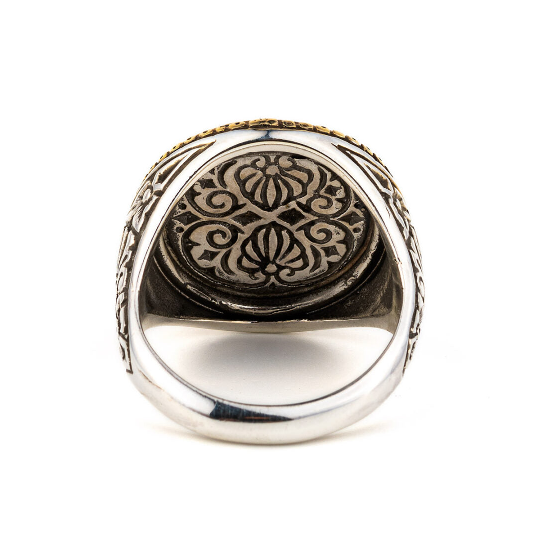 Theseus and the Minotaur Coin Ring Sterling Silver and Gold Plated