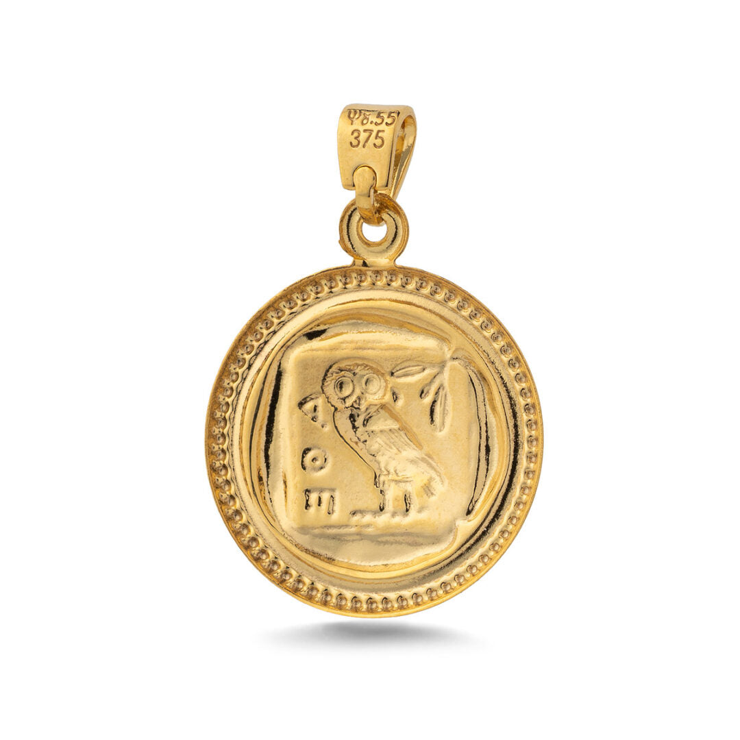Wisdom Owl Pendant in 9K Gold