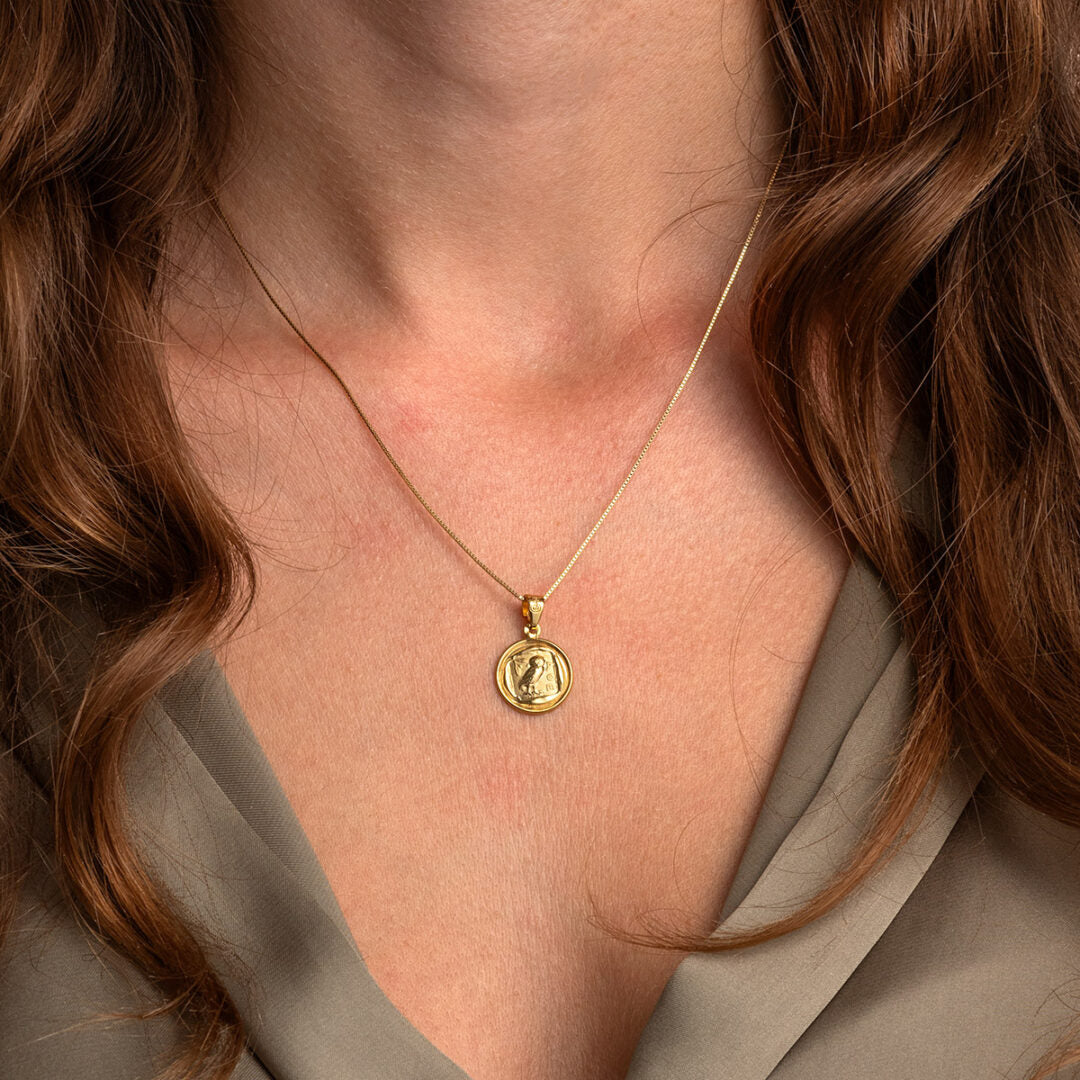 Wisdom Owl Pendant - 9K Gold
