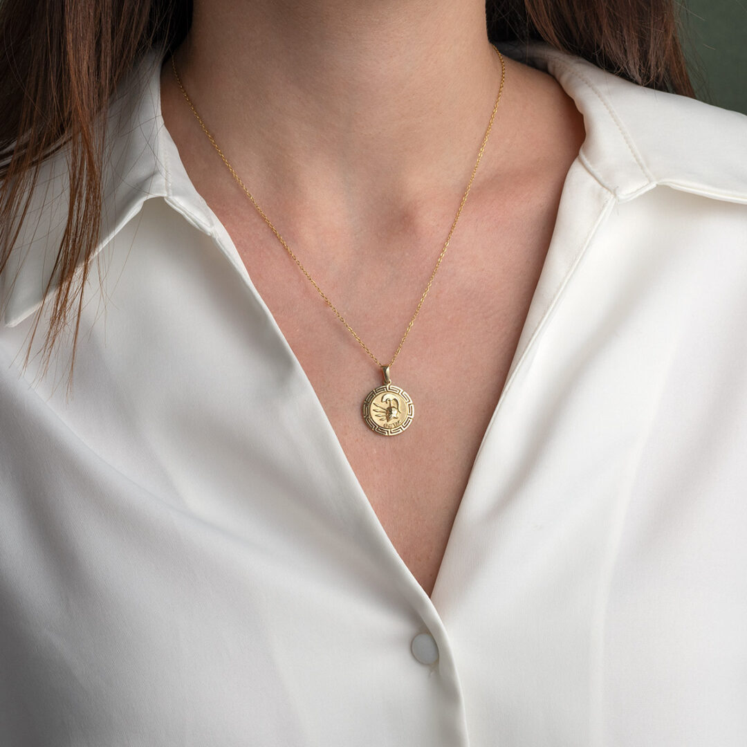 14K Gold Spartan Helmet Pendant