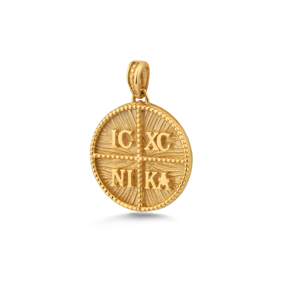 Konstantinato Pendant with IC XC NIKA Cross - 9K Gold
