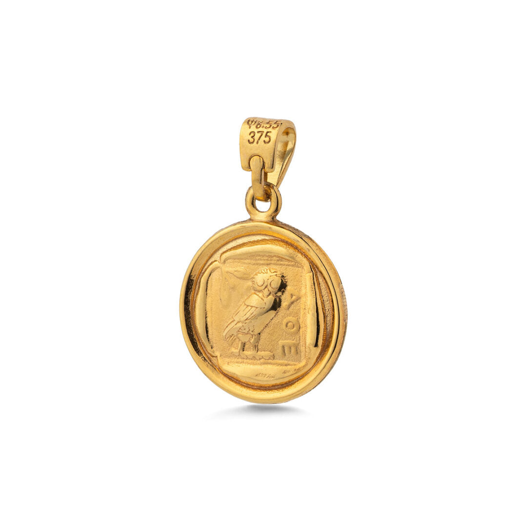 Goddess Athena Chalinitis Gold Pendant