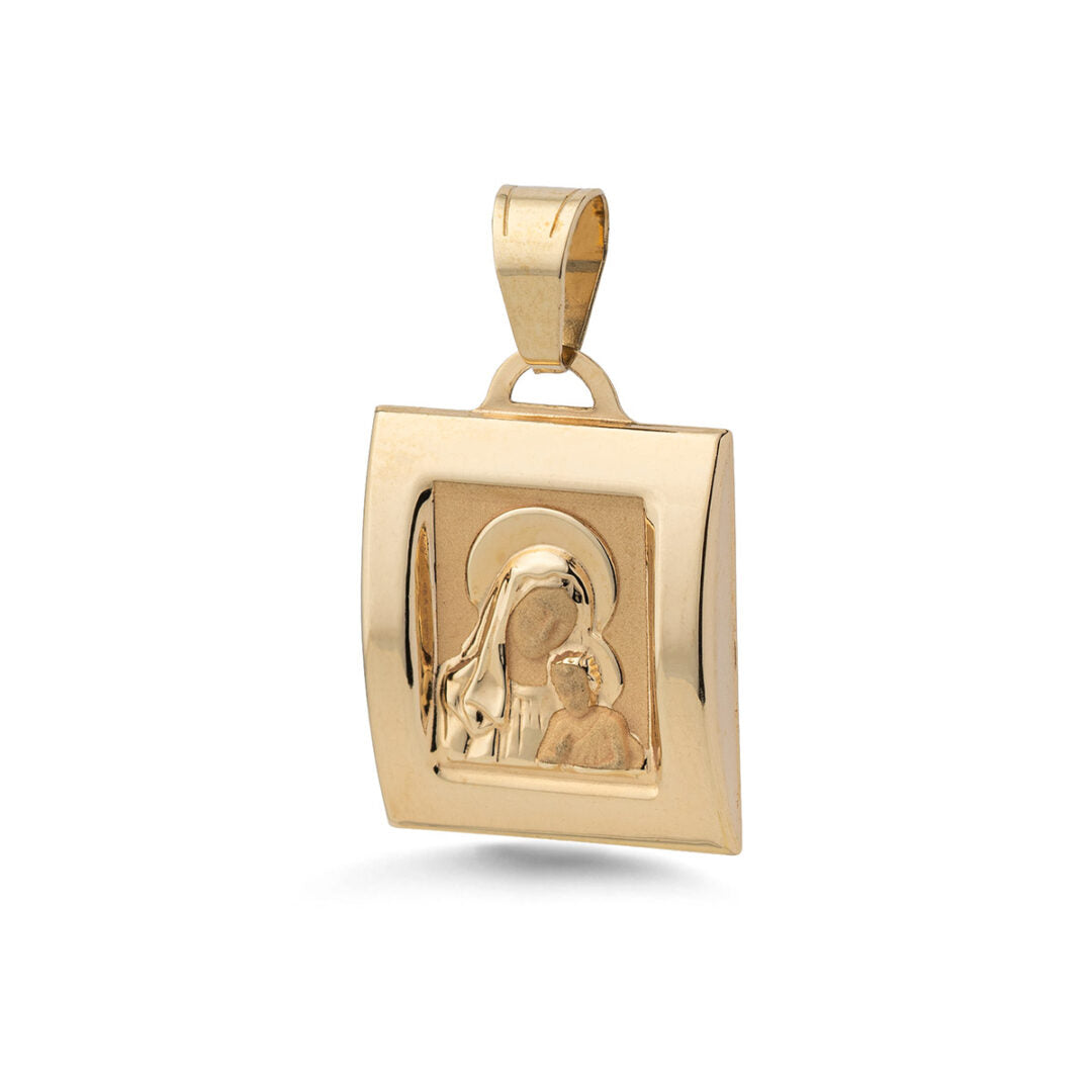 Virgin Mary and Jesus Pendant – 9K Gold