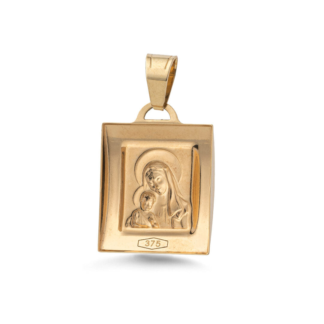 Virgin Mary and Jesus Pendant – 9K Gold